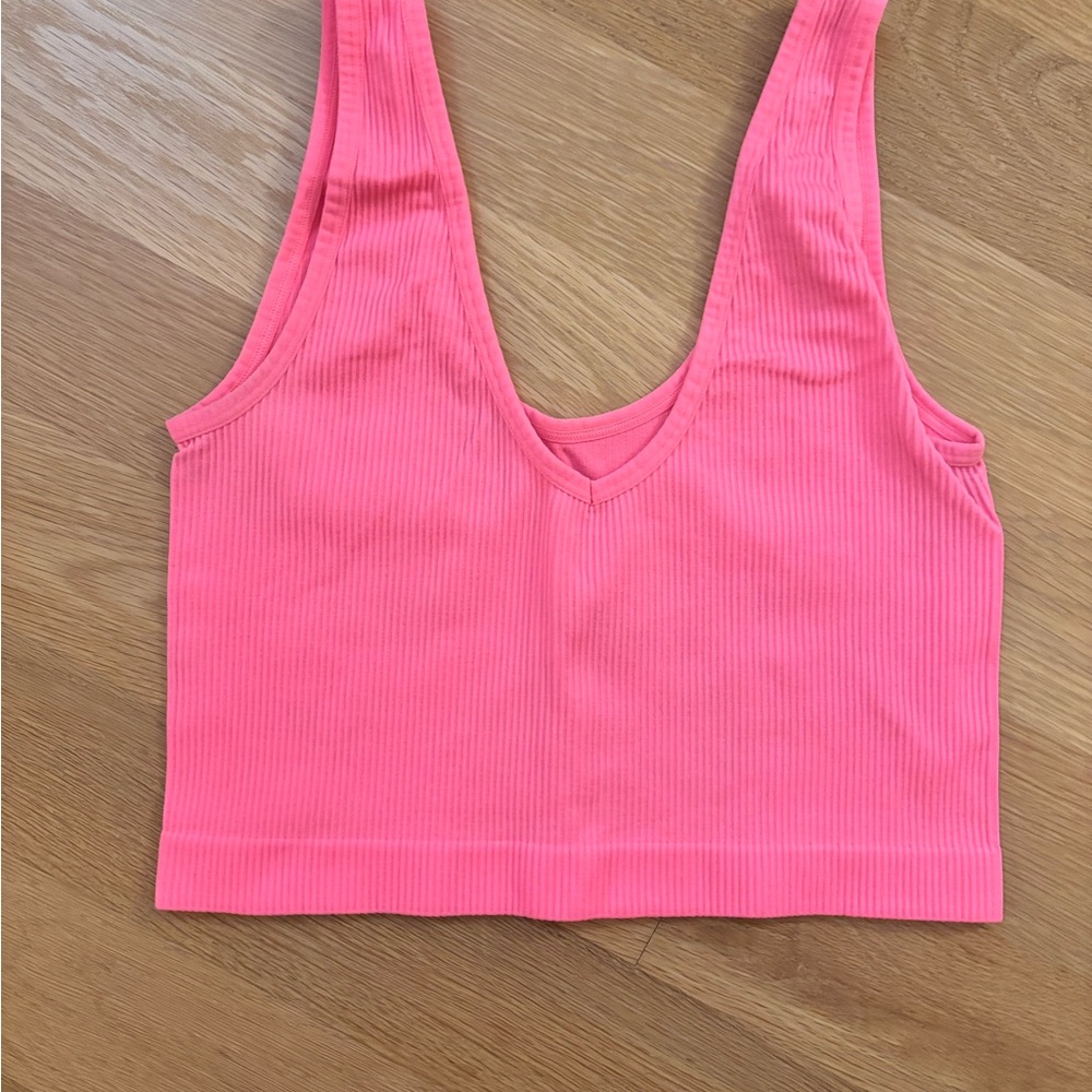 Colsie Pink Fitted Crop Tank Top